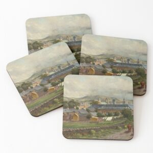 Hawick Coasters Stonefield Mill Rockvale and Cottages Painting