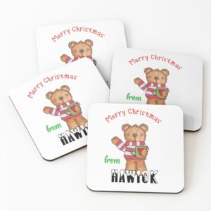 Hawick Christmas Coasters Teddy
