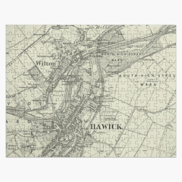 Vintage Hawick Map Jigsaw Puzzle
